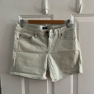 Gap Jean Shorts with Light Gray/Green Stripes